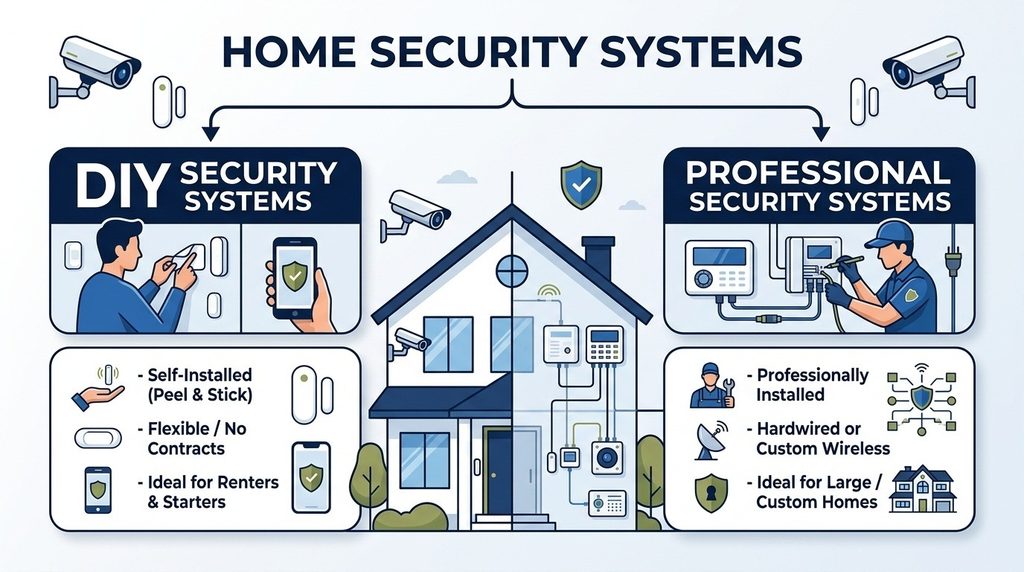 DIY and professionally installed home security systems